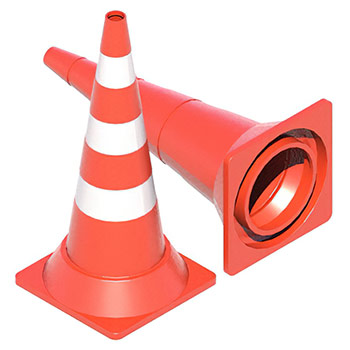 Водоналивной дорожный конус 750 мм с тремя светоотражающими полосами